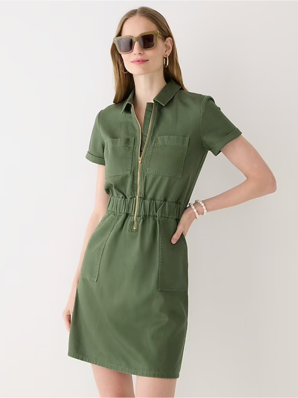 J. Crew Olive Green Shirt Dress